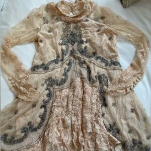 LIMITED EDITION FREE PEOPLE handmade embellished dress